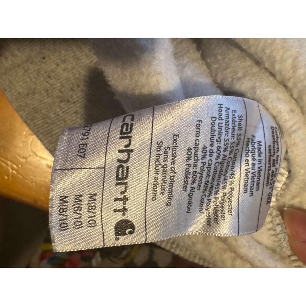 Carhartt W  Size Med. 8-10 Gray Relaxed Fit Clarksburg Graphic Sleeve Hoodie‎ - Picture 7 of 9